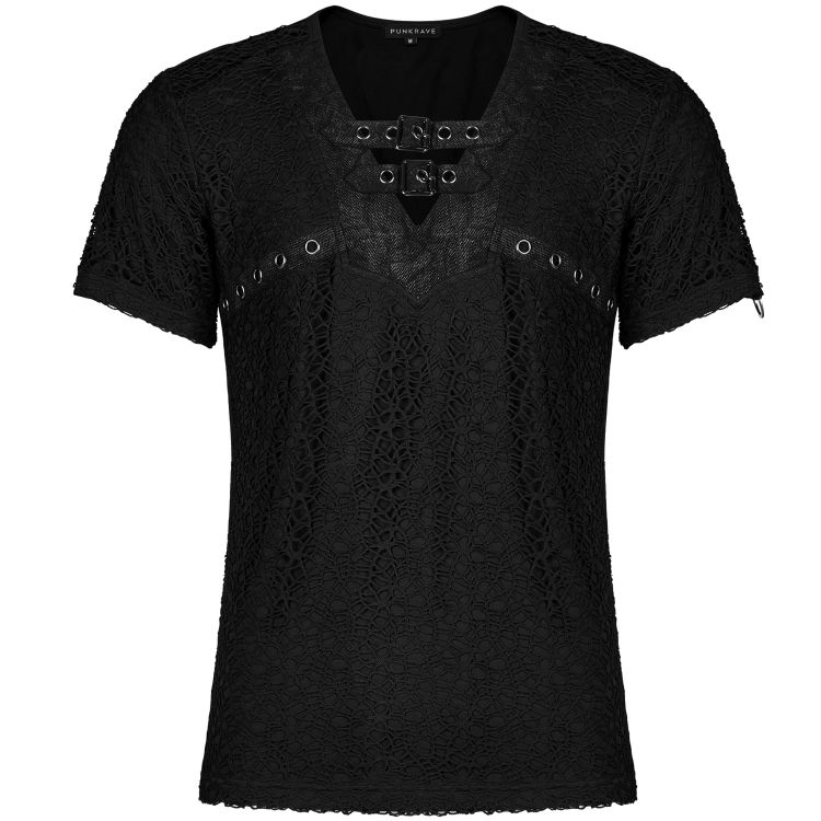 Black 'Stylish Mesh' T-Shirt