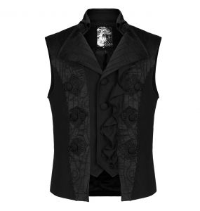 Black 'Gothic Noble Jacquard' Waistcoat