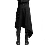 Black 'Dementor' Male's Asymmetric Mid-Skirt Kilt