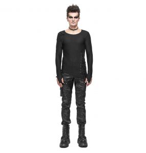 Black 'Titan' Painted Punk Pants