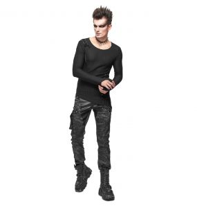 Black 'Titan' Painted Punk Pants