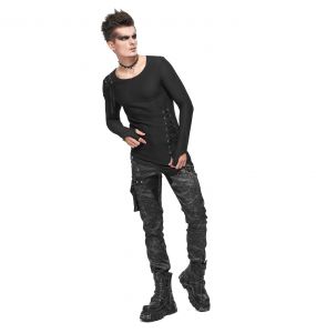 Black 'Titan' Painted Punk Pants