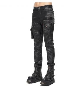 Black 'Titan' Painted Punk Pants