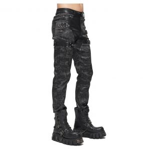 Black 'Titan' Painted Punk Pants