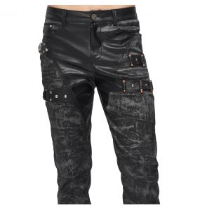 Black 'Titan' Painted Punk Pants