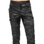 Black 'Titan' Painted Punk Pants