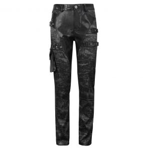 Black 'Titan' Painted Punk Pants