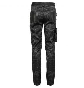 Black 'Titan' Painted Punk Pants