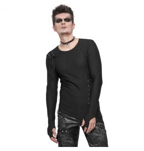 T-Shirt Manches Longues Asymétrique 'Titan' Noir