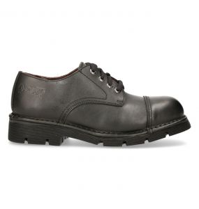 Black Leather New Rock Newmili Shoes