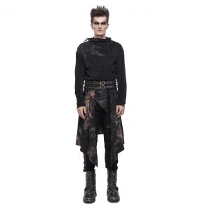 Mi-Jupe Kilt Asymétrique 'Taurus' Noire et Cuivre