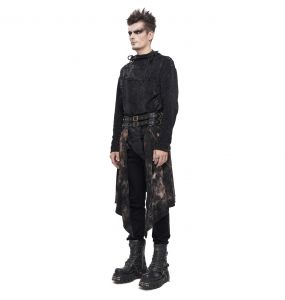 Mi-Jupe Kilt Asymétrique 'Taurus' Noire et Cuivre