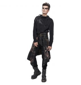 Mi-Jupe Kilt Asymétrique 'Taurus' Noire et Cuivre