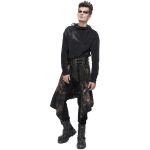 Mi-Jupe Kilt Asymétrique 'Taurus' Noire et Cuivre
