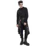 Mi-Jupe Kilt Asymétrique 'Taurus' Noire et Cuivre