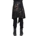 Mi-Jupe Kilt Asymétrique 'Taurus' Noire et Cuivre