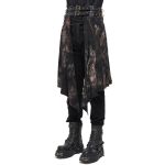 Mi-Jupe Kilt Asymétrique 'Taurus' Noire et Cuivre