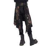 Mi-Jupe Kilt Asymétrique 'Taurus' Noire et Cuivre