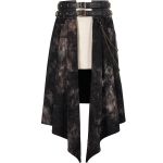 Mi-Jupe Kilt Asymétrique 'Taurus' Noire et Cuivre