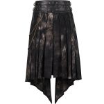 Mi-Jupe Kilt Asymétrique 'Taurus' Noire et Cuivre