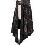 Mi-Jupe Kilt Asymétrique 'Taurus' Noire et Cuivre