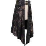Mi-Jupe Kilt Asymétrique 'Taurus' Noire et Cuivre