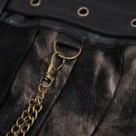 Mi-Jupe Kilt Asymétrique 'Taurus' Noire et Cuivre