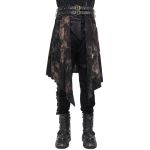 Mi-Jupe Kilt Asymétrique 'Taurus' Noire et Cuivre