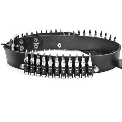 Black Leather 'Bullets' Belt