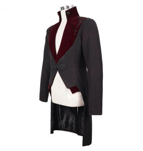 Black and Burgundy 'Atkins' Victorian Jacket