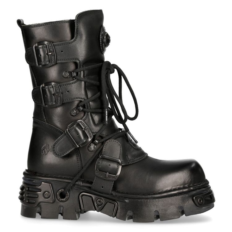 Bottes New Rock Metallic Oxido en Cuir Noir