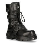 Bottes New Rock Metallic Oxido en Cuir Noir