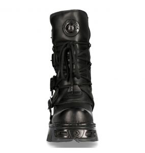 Bottes New Rock Metallic Oxido en Cuir Noir