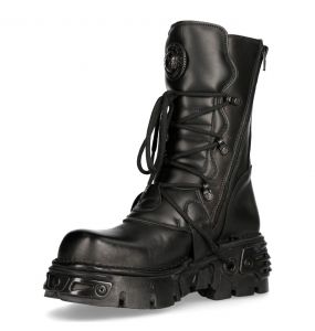 Bottes New Rock Metallic Oxido en Cuir Noir