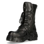 Bottes New Rock Metallic Oxido en Cuir Noir