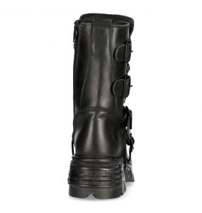 Bottes New Rock Metallic Oxido en Cuir Noir