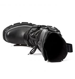 Bottes New Rock Metallic Oxido en Cuir Noir