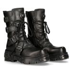 Bottes New Rock Metallic Oxido en Cuir Noir