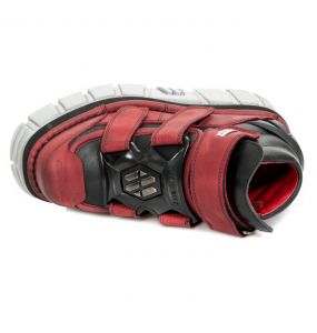 Black and Red Leather New Rock Metallic Shoes