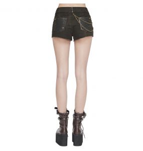Brown 'Steampunk Gear' Shorts