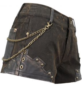 Brown 'Steampunk Gear' Hot Pants