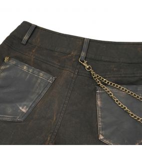 Brown 'Steampunk Gear' Shorts