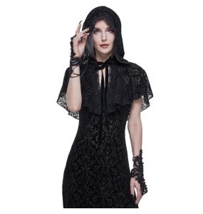Black Gothic 'Flower-Shaped' Arm Warmers with Diamonds