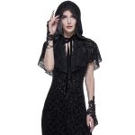 Black Gothic 'Flower-Shaped' Arm Warmers with Diamonds