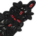 Black Gothic 'Flower-Shaped' Arm Warmers with Diamonds