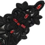 Black Gothic 'Flower-Shaped' Sleeves with Diamonds