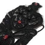 Black Gothic 'Flower-Shaped' Arm Warmers with Diamonds