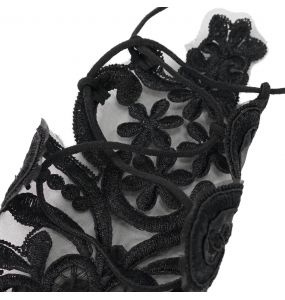 Black Gothic 'Flower-Shaped' Arm Warmers with Diamonds