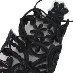 Black Gothic 'Flower-Shaped' Arm Warmers with Diamonds