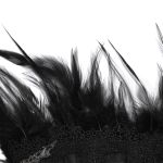 Black 'Drocku' Fan with Feathers